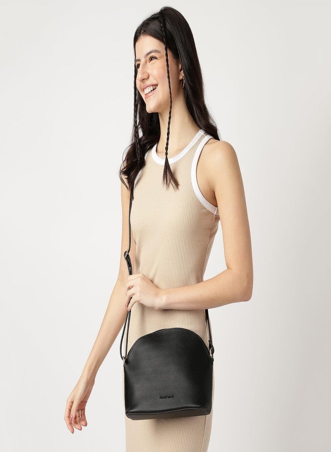Fastrack Women Casual Sling Bag | For Casual Carry | Made Up Of Faux Leather, Black - Image 2